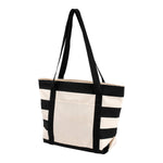 Striped Accent Boat Tote