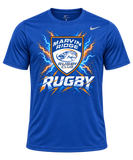 Marvin Ridge Rugby Club Ridge Voltage on a royal blue Nike Team rLegend T-shirt, front