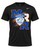 Marvin Ridge Rugby Club MRR Oversized on a black Nike Team rLegend T-shirt, front