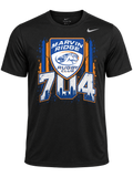 Marvin Ridge Rugby Club Ridge 704 on a black Nike Team rLegend T-shirt, front