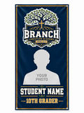 Branch Christian Academy 10th Grader personalized photo banner concept mockup, with student photo and name placeholders.