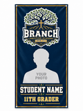 Branch Christian Academy 11th Grader personalized photo banner concept mockup, with student photo and name placeholders.