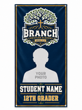 Branch Christian Academy 12th Grader personalized photo banner concept mockup, with student photo and name placeholders.