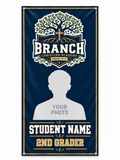 Branch Christian Academy 2nd Grader personalized photo banner concept mockup, with student photo and name placeholders.