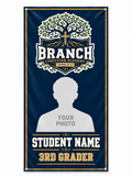 Branch Christian Academy 3rd Grader personalized photo banner concept mockup, with student photo and name placeholders.