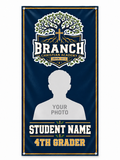 Branch Christian Academy 4th Grader personalized photo banner concept mockup, with student photo and name placeholders.