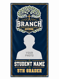 Branch Christian Academy 5th Grader personalized photo banner concept mockup, with student photo and name placeholders.