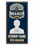 Branch Christian Academy 9th Grader personalized photo banner concept mockup, with student photo and name placeholders.