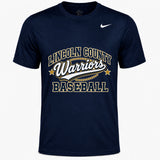 Lincoln County Warriors Nike Team rLegend Tee Classic Varsity screen print placement mockup