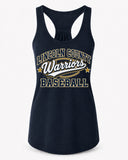 Lincoln County Warriors Women's Ideal Racerback Tank Classic Varsity screen print placement mockup