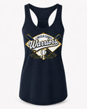 Lincoln County Warriors Women's Ideal Racerback Tank Diamond & Crossed Bats screen print placement mockup