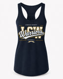 Lincoln County Warriors Women's Ideal Racerback Tank Modern LCW screen print placement mockup