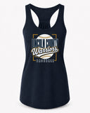 Lincoln County Warriors Women's Ideal Racerback Tank Modern Streetwear screen print placement mockup