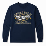 Lincoln County Warriors Long Sleeve Core Cotton Tee Classic Varsity screen print placement mockup