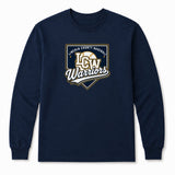 Lincoln County Warriors Long Sleeve Core Cotton Tee LCW Home Plate Crest screen print placement mockup
