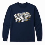 Lincoln County Warriors Long Sleeve Core Cotton Tee Modern Speed Stripe screen print placement mockup