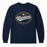 Lincoln County Warriors Long Sleeve Core Cotton Tee Vintage Baseball Club screen print placement mockup