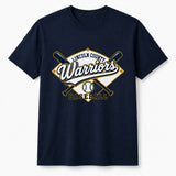 Lincoln County Warriors 50/50 T-Shirt Diamond & Crossed Bats screen print placement mockup