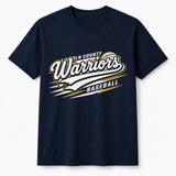 Lincoln County Warriors 50/50 T-Shirt Modern Speed Stripe screen print placement mockup