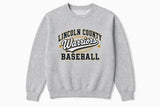 Lincoln County Warriors Core Fleece Crewneck Sweatshirt Classic Varsity screen print placement mockup