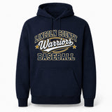 Lincoln County Warriors Essential Fleece Pullover Hoodie Classic Varsity screen print placement mockup