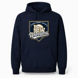 Lincoln County Warriors Essential Fleece Pullover Hoodie LCW Home Plate Crest screen print placement mockup