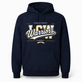 Lincoln County Warriors Essential Fleece Pullover Hoodie Modern LCW screen print placement mockup