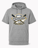 Lincoln County Warriors Sport-Wick Fleece Short Sleeve Hooded Pullover Diamond & Crossed Bats screen print placement mockup