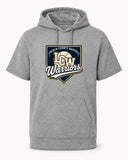 Lincoln County Warriors Sport-Wick Fleece Short Sleeve Hooded Pullover LCW Home Plate Crest screen print placement mockup