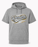 Lincoln County Warriors Sport-Wick Fleece Short Sleeve Hooded Pullover Modern Speed Stripe screen print placement mockup