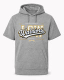 Lincoln County Warriors Sport-Wick Fleece Short Sleeve Hooded Pullover Modern LCW screen print placement mockup