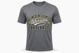 Lincoln County Warriors Performance T-Shirt Classic Varsity screen print placement mockup