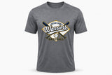 Lincoln County Warriors Performance T-Shirt Diamond & Crossed Bats screen print placement mockup