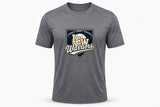 Lincoln County Warriors Performance T-Shirt LCW Home Plate Crest screen print placement mockup