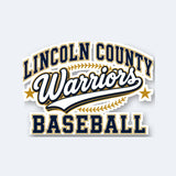 Lincoln County Warriors Sticker Classic Varsity official wordmark mockup