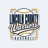 Lincoln County Warriors Sticker Modern Streetwear official wordmark mockup