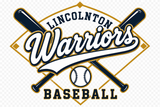 Lincolnton Warriors Diamond and Crossed Bats design