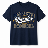 Lincolnton Warriors PC55 navy 50/50 T-shirt mockup
