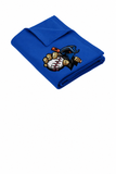 Mara Outlaws royal blue BP78 sweatshirt blanket with mascot logo