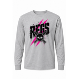 Regulators Baseball Pink Fall 2026 Long Sleeve Tee in Athletic Heather Grey