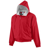 HOODED TAFFETA JACKET/FLEECE LINED