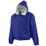 HOODED TAFFETA JACKET/FLEECE LINED