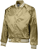 SATIN BASEBALL JACKET/STRIPED TRIM