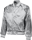 SATIN BASEBALL JACKET/STRIPED TRIM