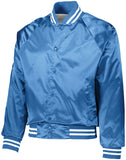 SATIN BASEBALL JACKET/STRIPED TRIM