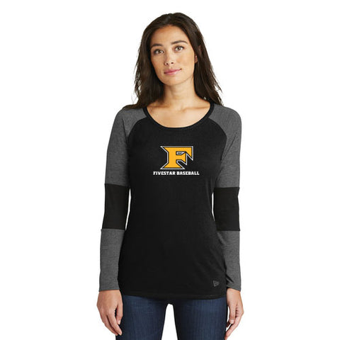 FIVE STAR- New Era® Ladies Tri-Blend Performance Baseball Tee